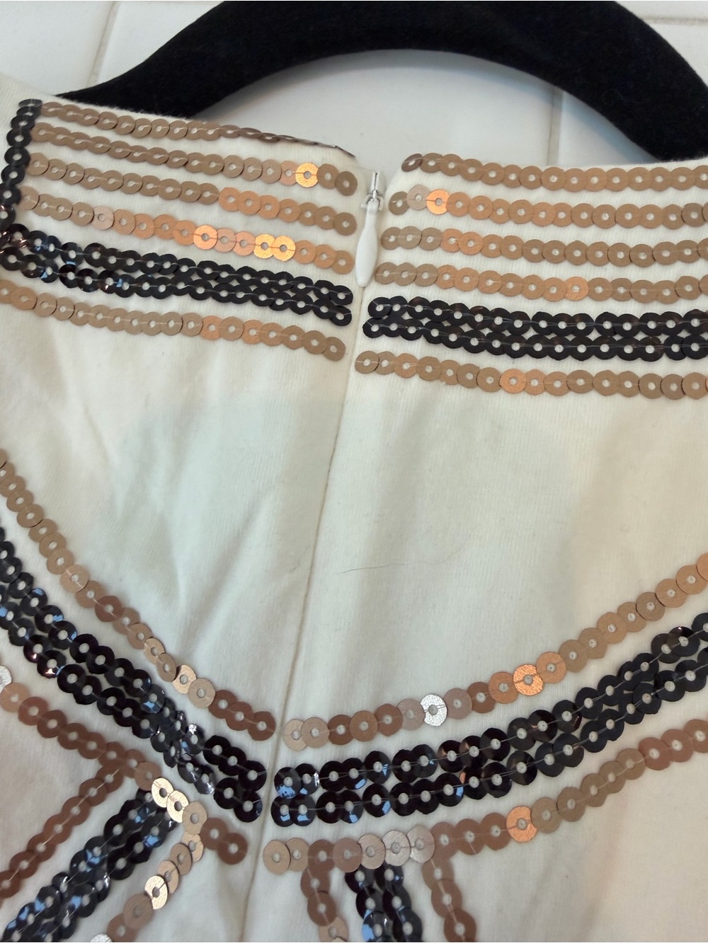 Express Ivory Dress with Sequin Design - Picture 6 of 9